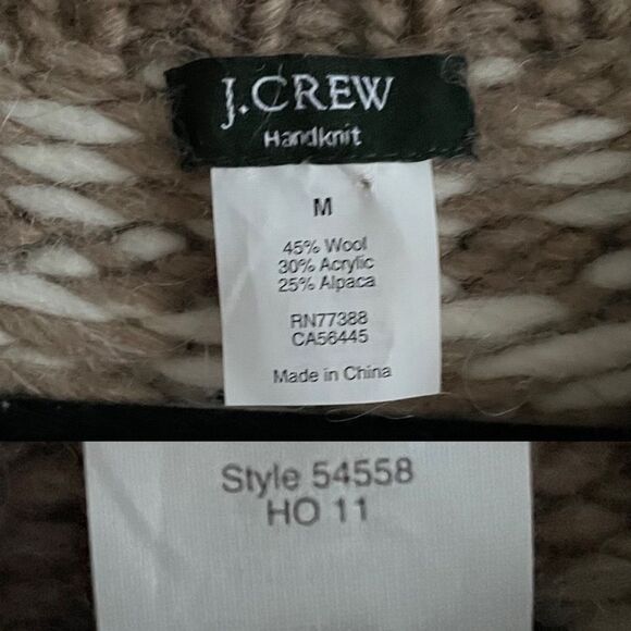 (SOLD) J. CREW Handknit Wool Alpaca Nordic Fair Isle Chunky Knit Sweater M - Picture 5 of 5